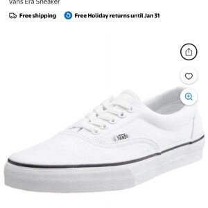 Vans White Low-Top “ Era” Shoes Size 11